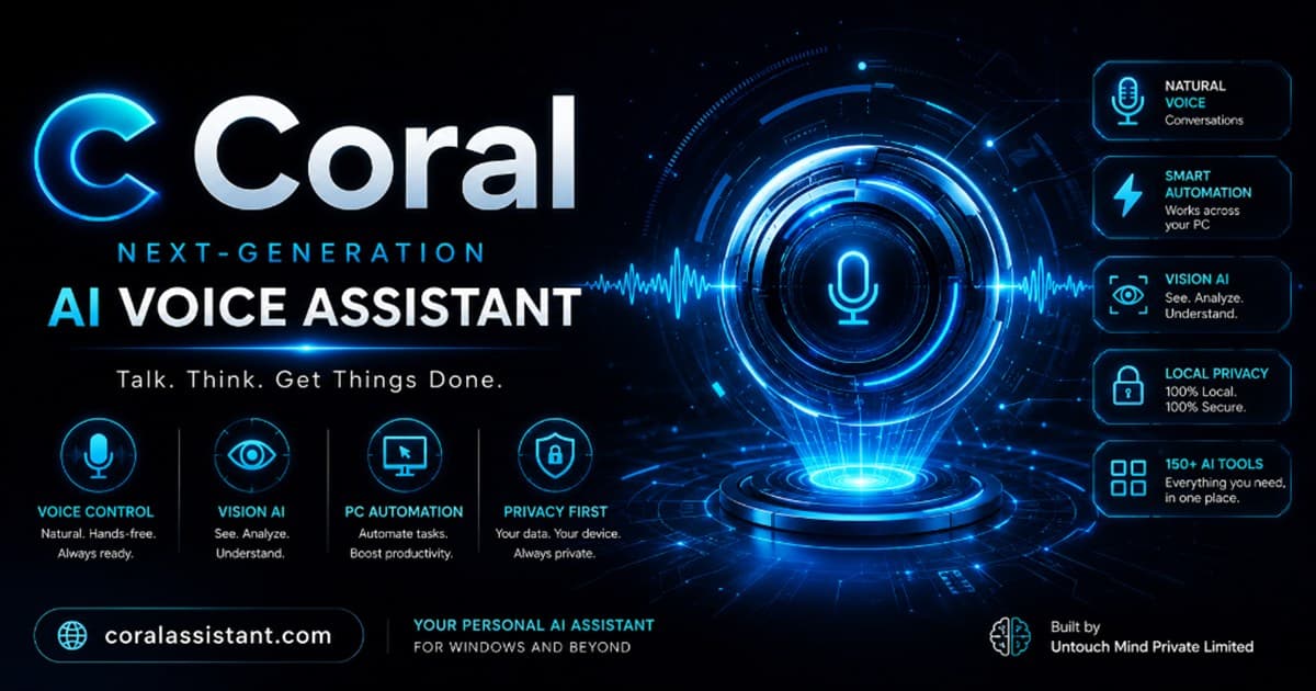 Coral AI desktop voice assistant interface